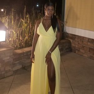 Yellow chiffon dress